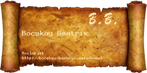 Bocskay Beatrix névjegykártya