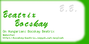 beatrix bocskay business card